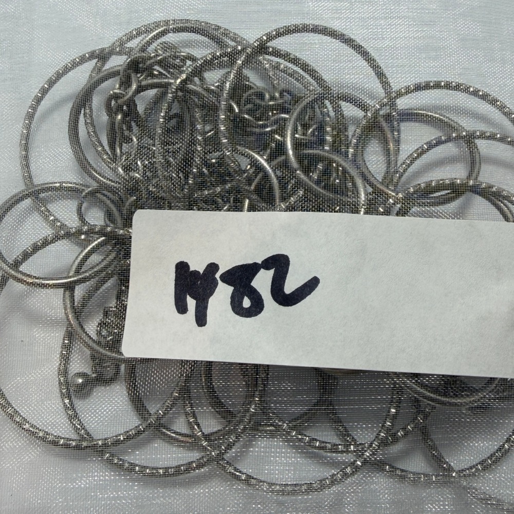 Multi Ring Bib Necklace Womens 32" Interlocking Circles Silver Tone - Picture 4 of 4